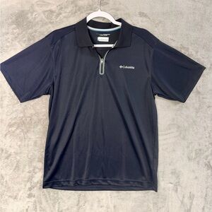Columbia Omni Freeze Polo Medium Mens‎ Navy Blue Short Sleeve Shirt Advance Cool
